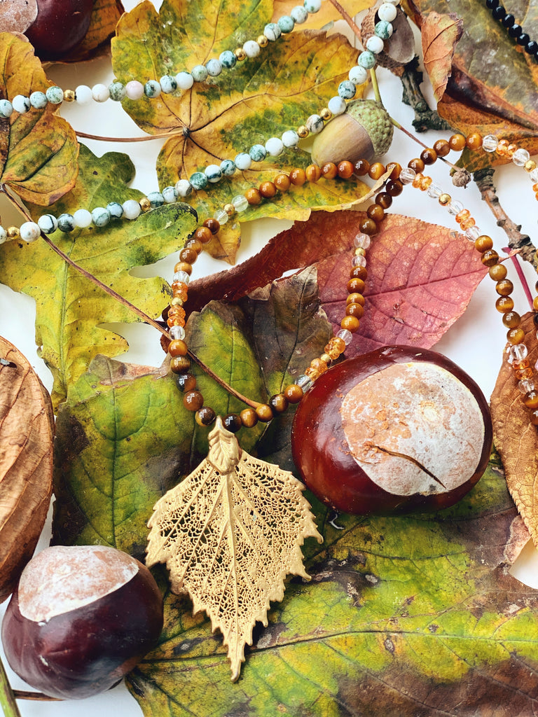 Autumn Leaf Necklace "Tiger's-eye"